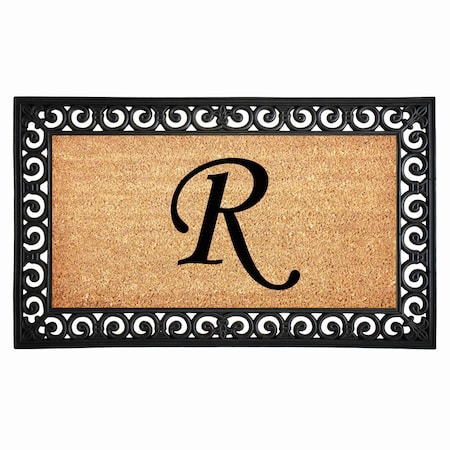Calloway Mills Monogram Door Mat, Black, Natural, 24 in W x 36 in L 104132436R